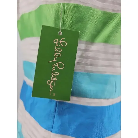 Lilly Pulitzer Jordan Multi Corded Organza Stripe Strapless Dress 8 NWT $288 - Picture 6 of 9